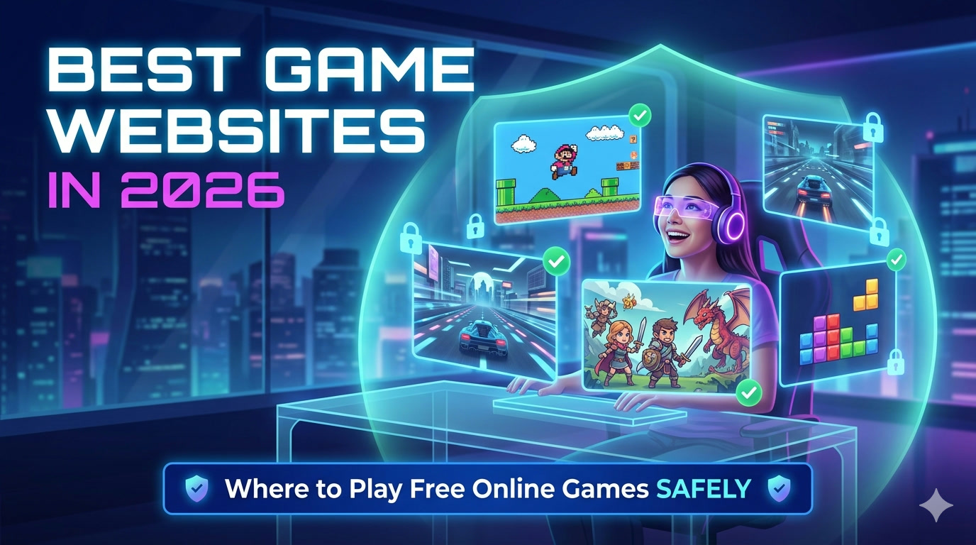 Glass Rush poster art used as a cover image for a guide to game websites and safer online play