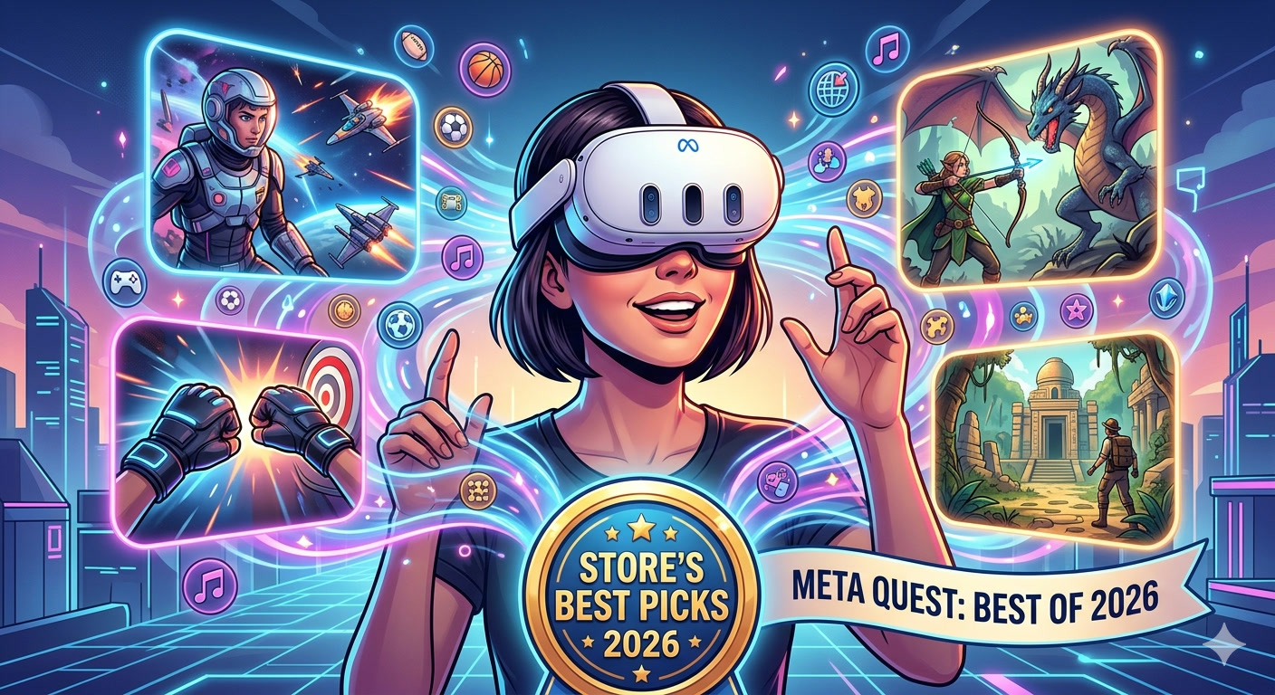 Mad Wheels poster art used as a cover image for a guide to Meta Quest games and Meta Horizon Store picks
